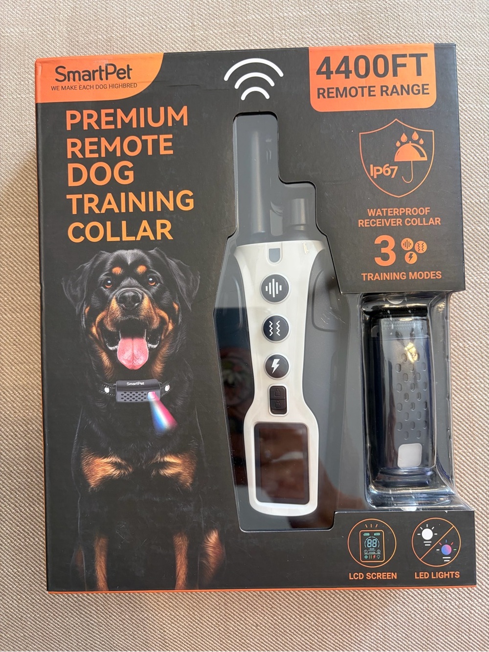 Premium Remote Dog Training Collar - Black & White